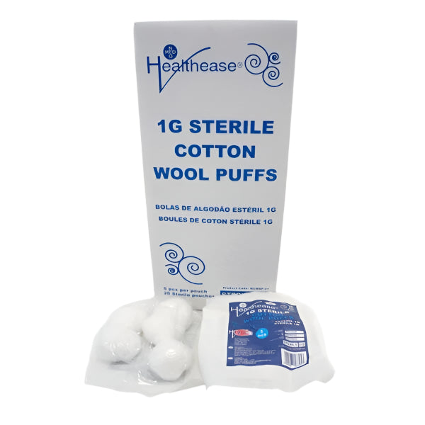 Cotton Wool Ball Sterile 1g - 5 per pack - 20 packs per box