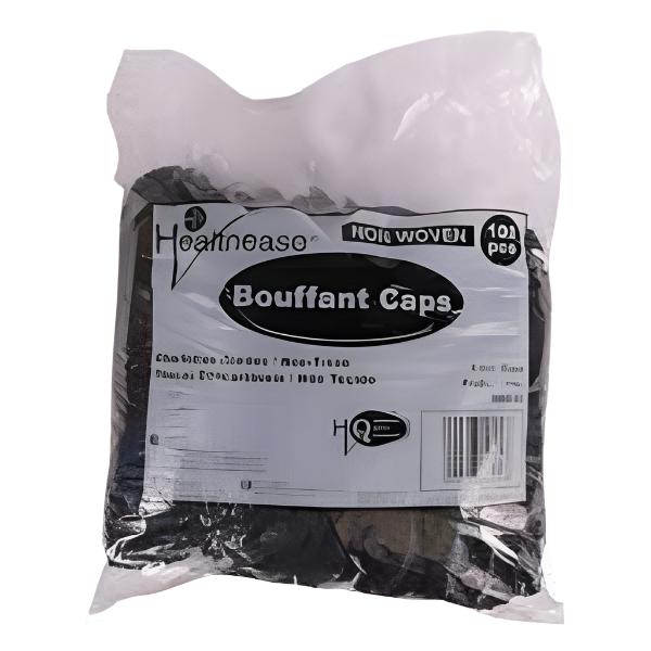 Healthease Mop Cap (Bouffant) Pack of 100 black