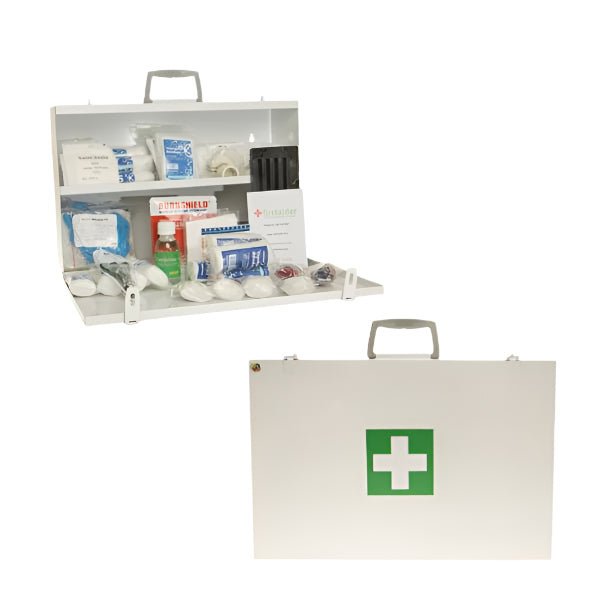 Regulation 7 First Aid Kit in White Metal Box