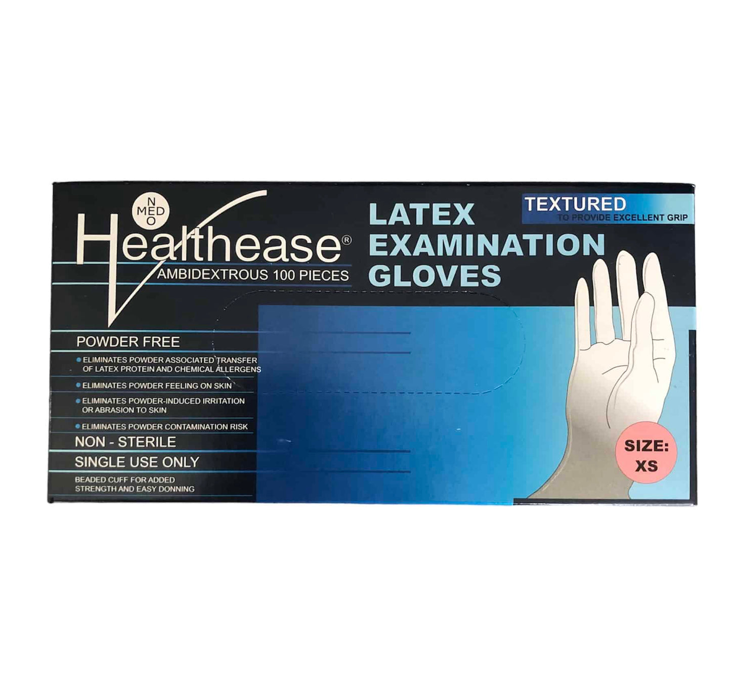 Healthease Latex Gloves Non Sterile Powder Free Box of 100