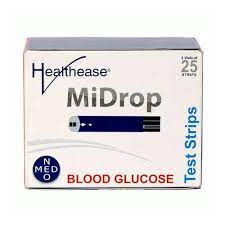 Healthease MiDrop Blood Glucose Test Strips  (2X25's)