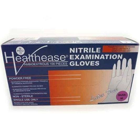 Healthease Nitrile BLUE Latex Free & Powder Free Box of 100