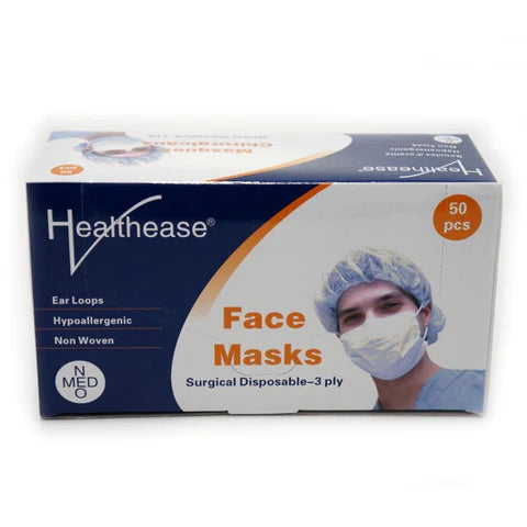 Healthease Surgical Face Mask Ear Loop Type 3 Ply Box of 50