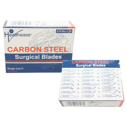 Surgical Sterile Scalpel Blades, Carbon Steel Box of 100