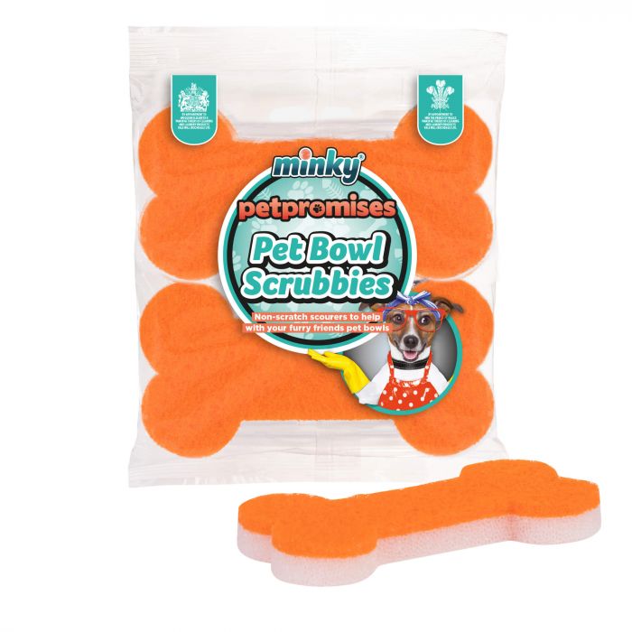 Minky Pet Bowl Scrubbies - Bone