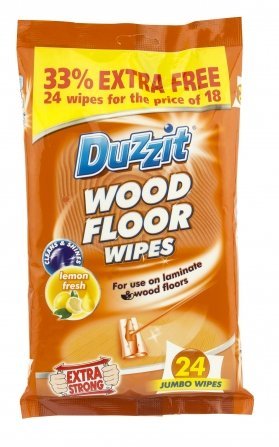 Duzzit Wood Floor Wipes 24 Jumbo Wipes